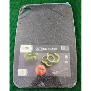 Real Living Black Marble Cutting Board Protects Surfaces 14 Inch New